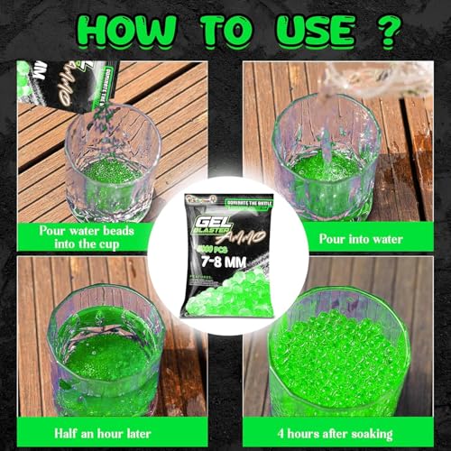 Image of The Little Ones Gel Blaster Refill for Adults Age 15+ Years Above [4000 Rounds][Glow in The Dark],Ball Launcher [Pack of 2]