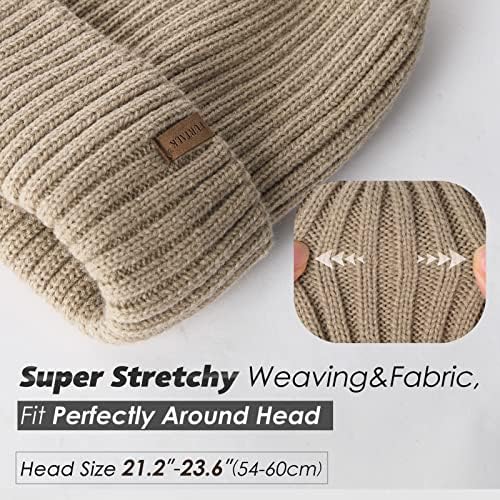 FURTALK Beanie Hat Men Women Fleece Lined Winter Hats Warm Thermal Hat Knit Cuffed Beanie Unisex Plain Skull Cap