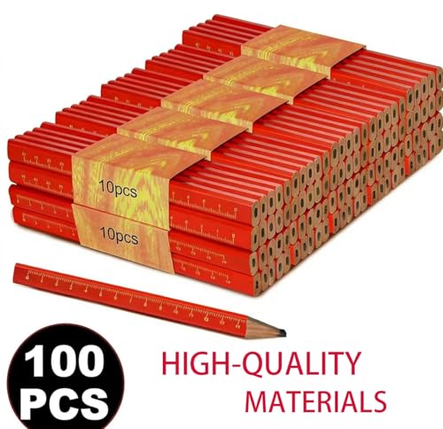 100 lápices carpinteros octagonales de grafito negro miniatura 3