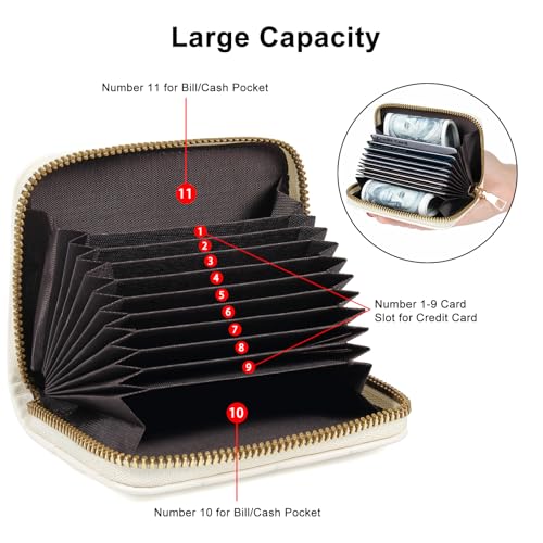Image of Credit Card Wallet, RFID Card Case Wallet, Zipper Card Cases Holder for Men Women, RFID Blocking, KeyChain Wallet, Compact Size Card Organizer Case for Women