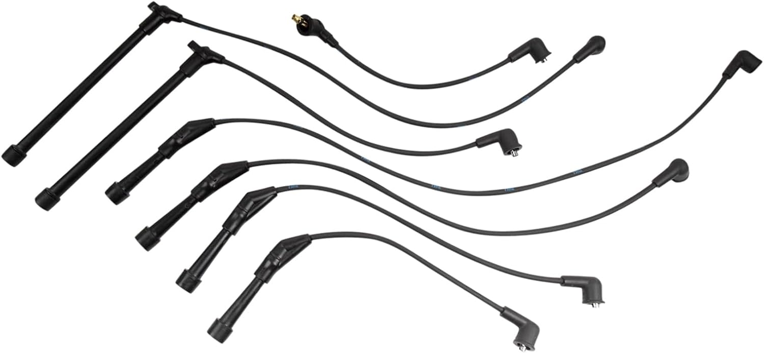 TRQ Spark Plug Kit 7 Piece Iridium Spark Plugs Compatible with 1990-1994 Nissan D21 1990-1995 Pathfinder 1995 Pickup