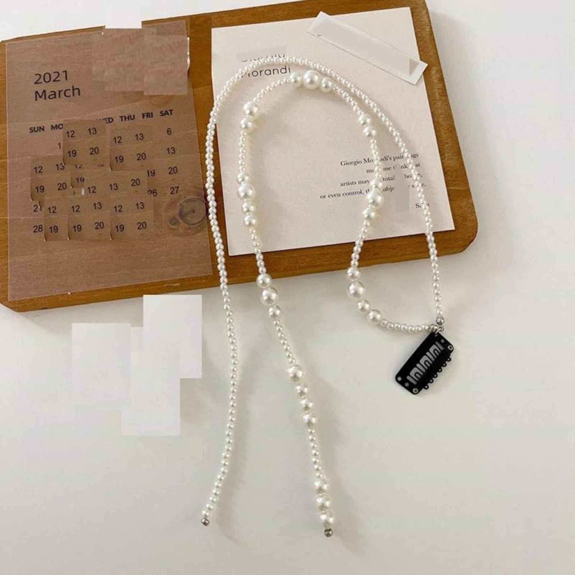 2Pcs Premium Artificial Imitation Pearl Hair Extension Chain Tassel