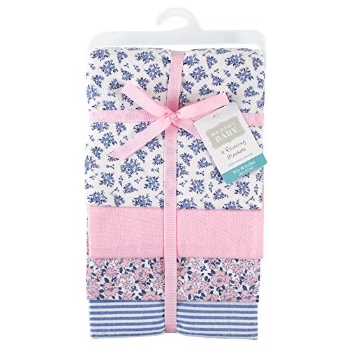 Image of Hudson Baby Unisex Baby Cotton Flannel Receiving Blankets, Classic Floral, One Size