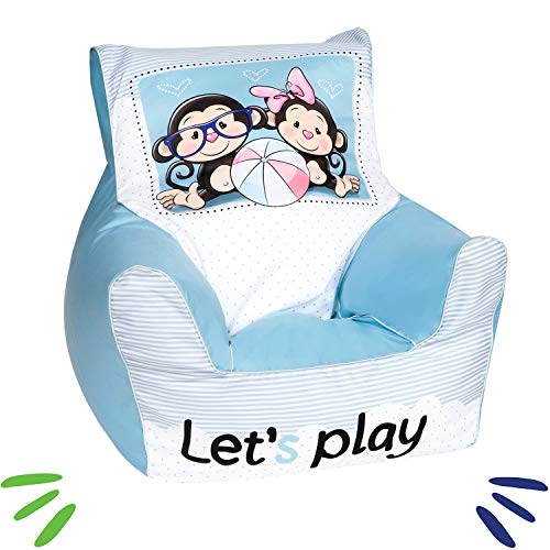 Delsit - Puf infantil para niña azul Talla:Mädchen