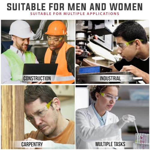 Image of BISON LIFE Clear Safety Glasses - ANSI Z87.1 Certified Scratch & Impact Resistant Eye Protection Goggles for Men & Women