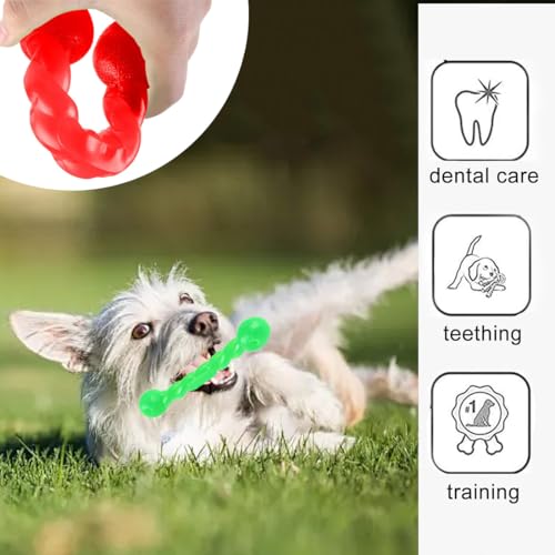 YINZZTRY Hundespielzeug für Zähne, 2 Pieces Gummispirale Kauknochen, Robustes Kauspielzeug für Hunde, Zahnen Kauen Spielzeug, für Zähne reinigen und Zahnfleisch massieren, 18cm+28cm