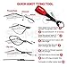 SAMSFX Aluminum Fishing Pliers Hook Remover Braid Line Cutter with Coiled Lanyard, Fly Fishing Knot Tying Tool & Retractors (Red Handle, Split Ring Nose)