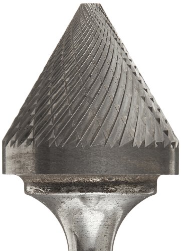 Image of Drill America SJ-9 Carbide Burr /Rotary File 60 Degree Included Angle Double Cut for Die Grinder 1 inch Dia. x 15 /16 inch Cut Length with 1 /4 inch Shank and 2-3 /4 inch Overall Length, DUL Series