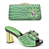 Womens Italian Shoes And Bag Set Wedding Party African High Heel Pumps And Matching Clutch Bag Set GN Shoes and Bag 40