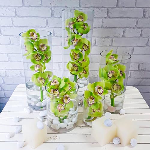 Vases cylindriques en verre transparent pour centres de table de fête - 6