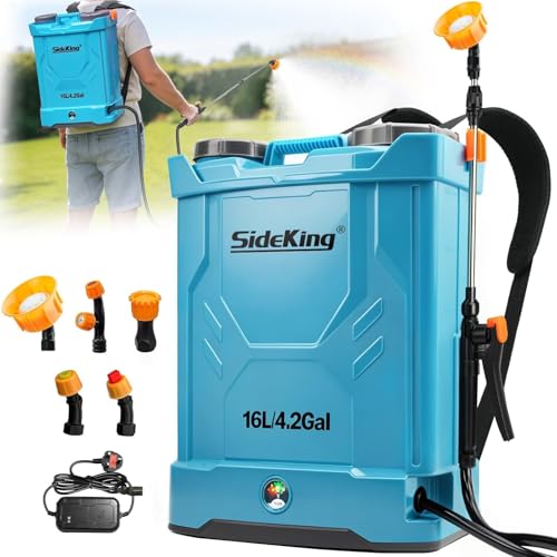 SideKing Pulvérisateur Électrique à Dos 16L, Pulvérisateur de Jardin Pression Réglable...