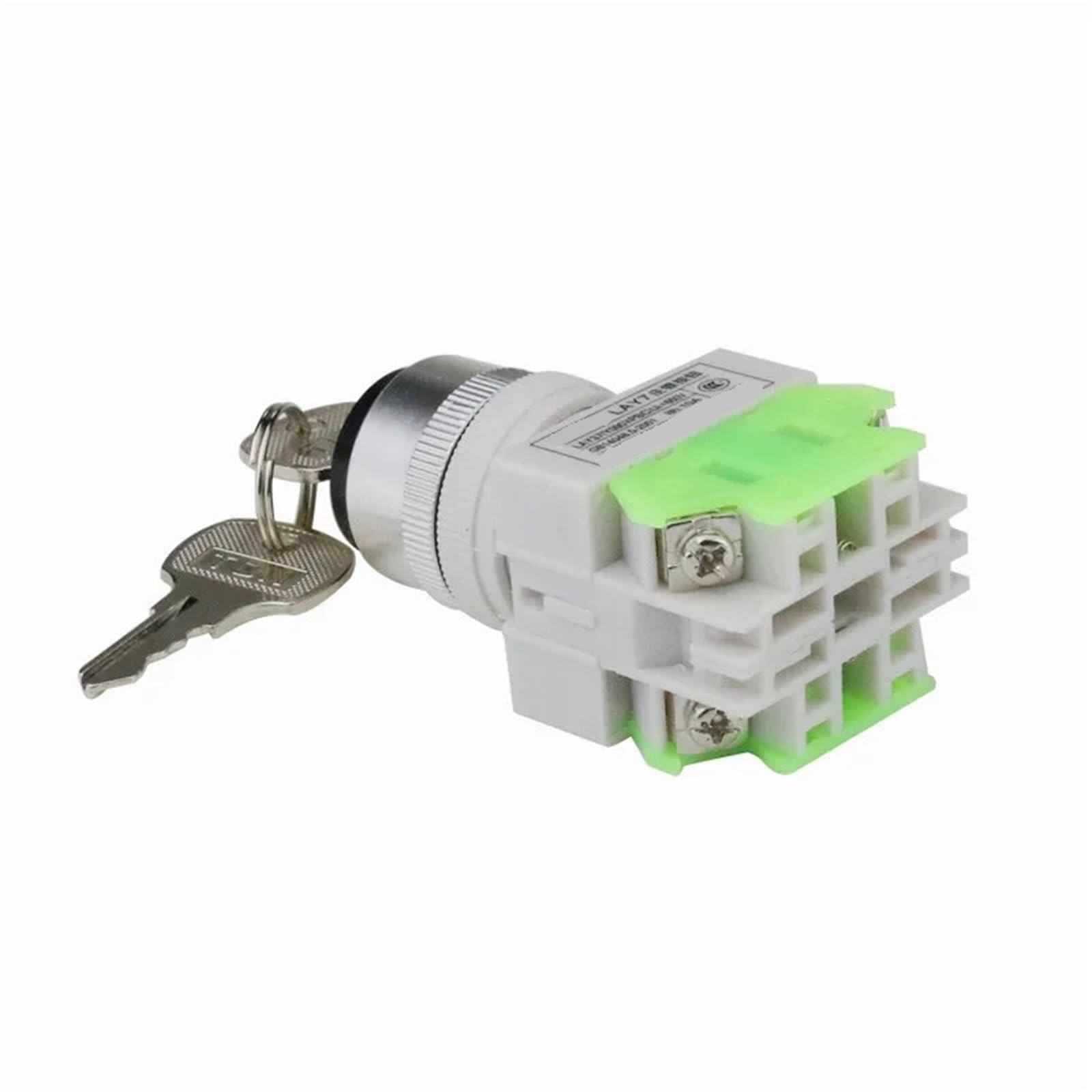 Interrupteur rotatif LAY37 22 mm, 2/3 positions, verrouillage à clé, 1 NO/1 NC et 2 NO, 660 V, 10 A, 1 pièce(1NO 1NC,3 Position)