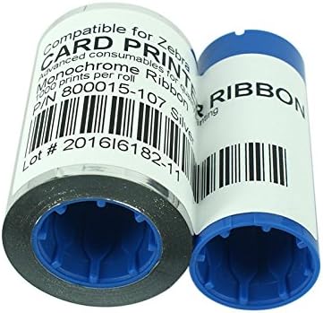 Silver Monochrome Ribbon for Zebra P300 P310 P320 Printers 800015-107
