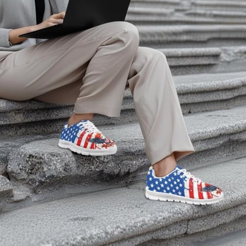 Image of GIFTPUZZ Mens Lace Up Athletic Trainers Running Sneakers Wedge Breathable Gym Lightweight Sports Tennis Shoes