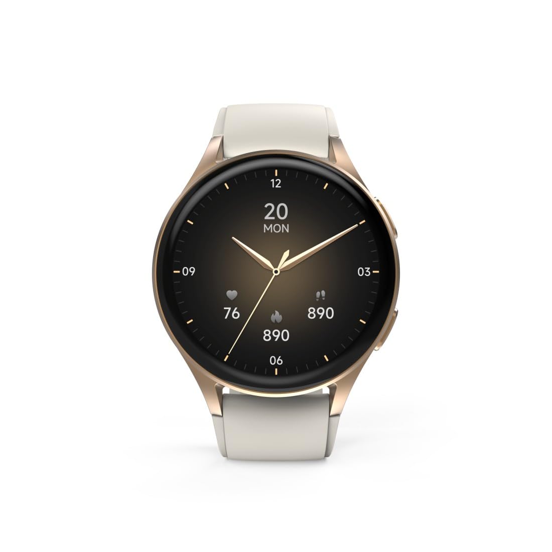 Hama | Reloj Inteligente 1.32" (Smartwatch Resistente al Agua IP68, GPS, análisis sueño, frecuencia Cardiaca, Monitor de hasta 100 Actividades, Pantalla táctil) Beige Oro