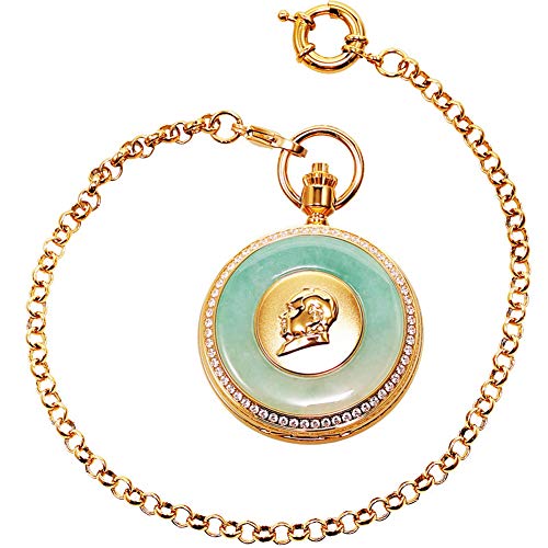 Nature Emerald Jade Gold Dragon Pocket Watch Vintage Roman Numerals Quartz Watch with Chain As Xmas Day Gift,1 steampunk buy now online Nature Emerald Jade Gold Dragon Pocket Watch Vintage Roman Numerals Quartz Watch with Chain As Xmas Day Gift,1 steampunk buy now online