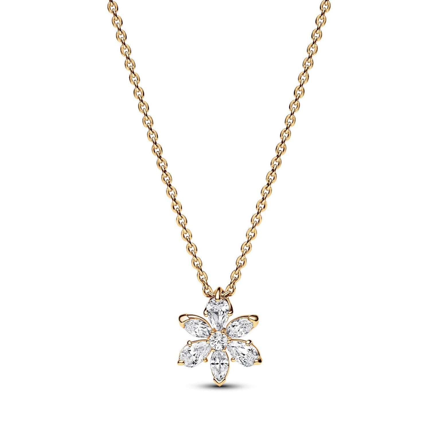 Pandora Timeless 14k Gold-plated necklace with clear cubic zirconia