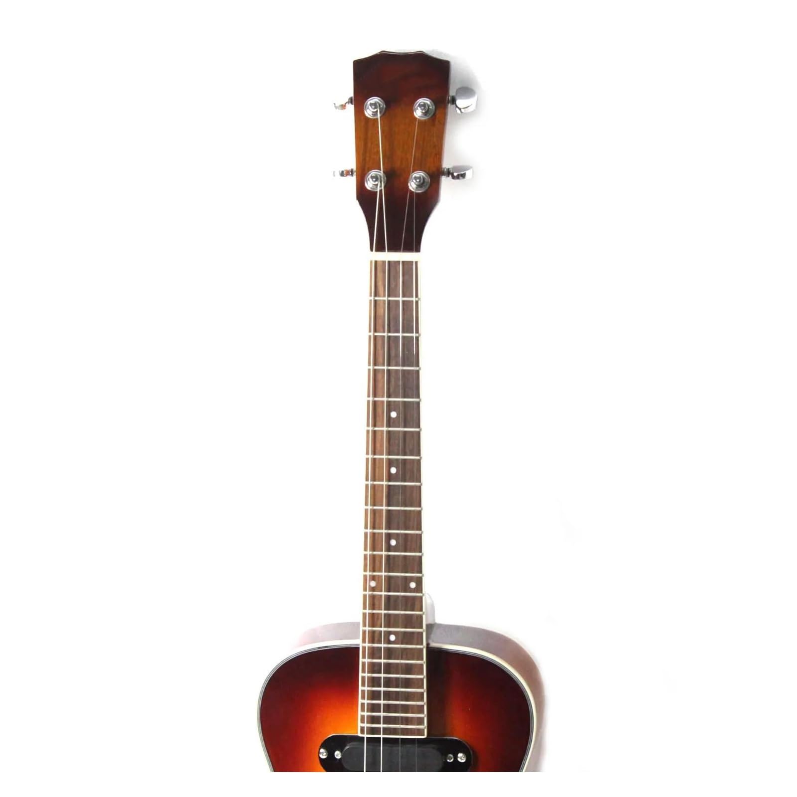 Mini Gitara Akustyczna Jazz 4 Strunowa Z Otworami F I Przetwornikiem Ukulele Dla Dorosłych