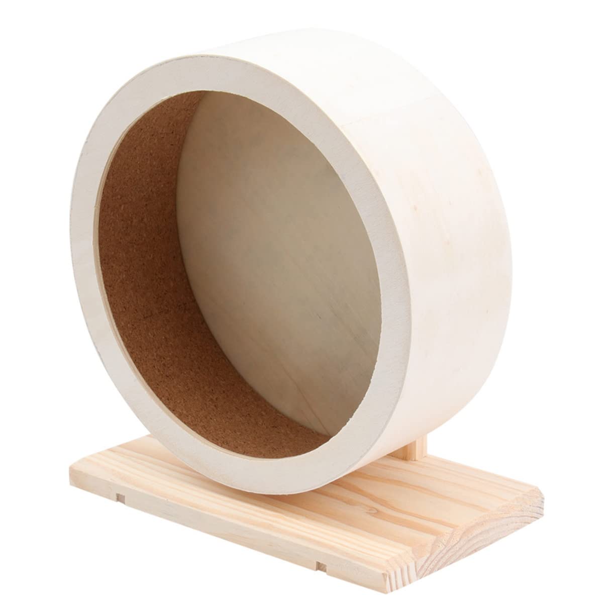 Roue d'exercice Silencieuse pour Hamster, Jouet de Sport en Bois Beige