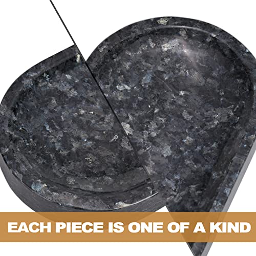 Image of Koville Norwegian Natural Granite Bathroom Tray, 12 inchx6 inch Vanity Sink Tray for Kitchen, Decorative Tray, Bathroom Countertop Organizer for Perfume, Candles, Jewelry(Blue Pearl)