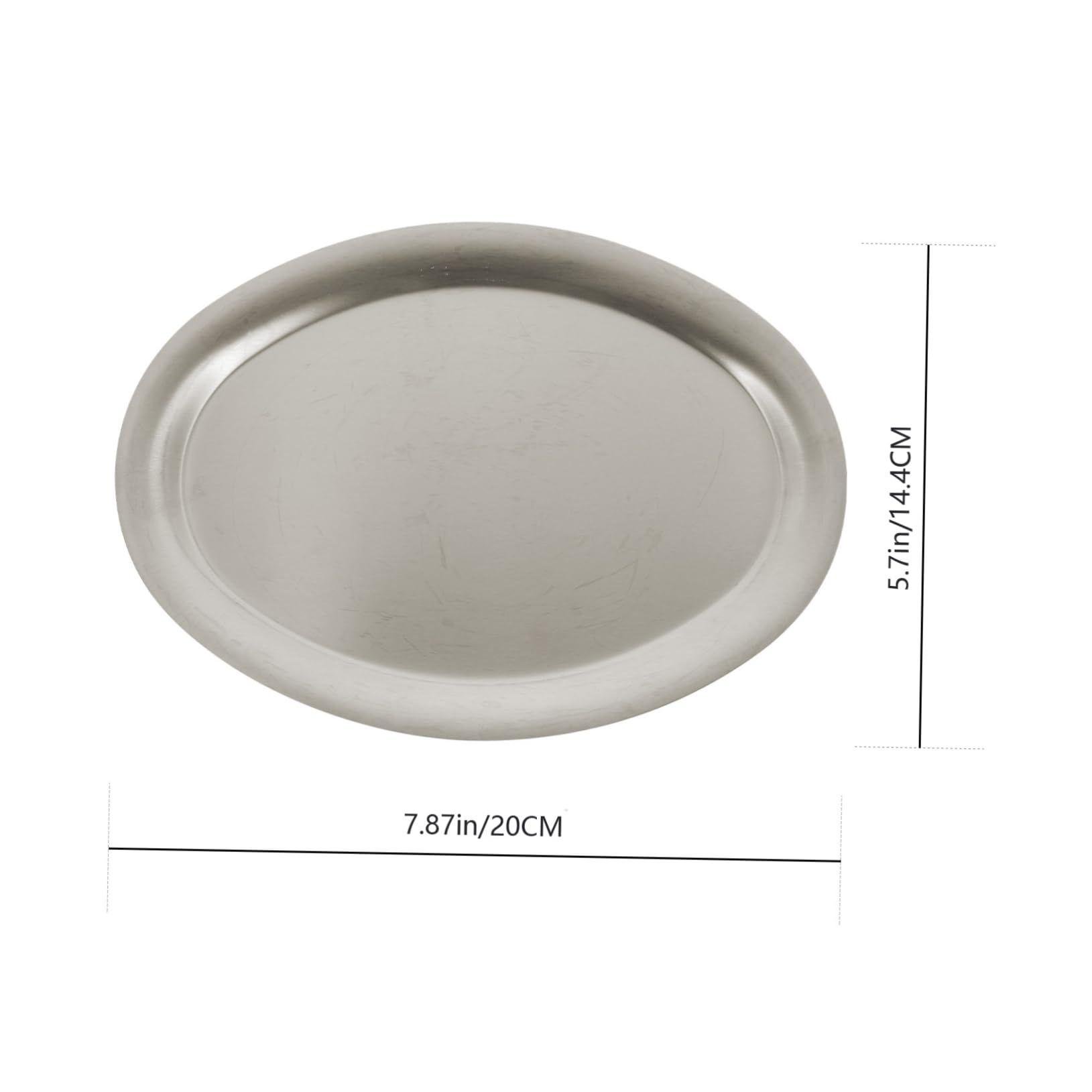 ABOOFAN Thickened Stainless Steel Egg Shaped Food Dish Lightweight Breakfast Plate for Home Hotel Restaurant Use and Kitchen Tableware