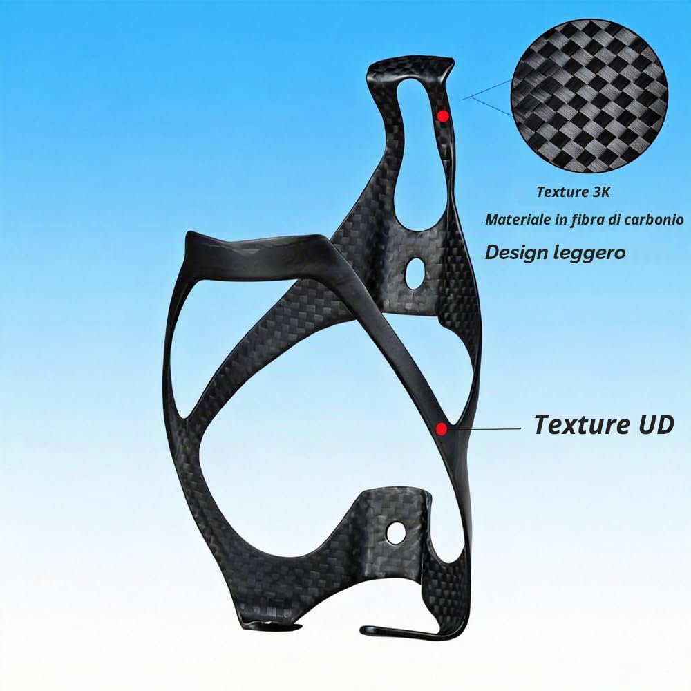 Portaborraccia per bicicletta,Portaborraccia Carbon Bici 15g leggero e resistente, per bici da strada e mountain bike (MTB), portaborraccia universale (3K03-2)