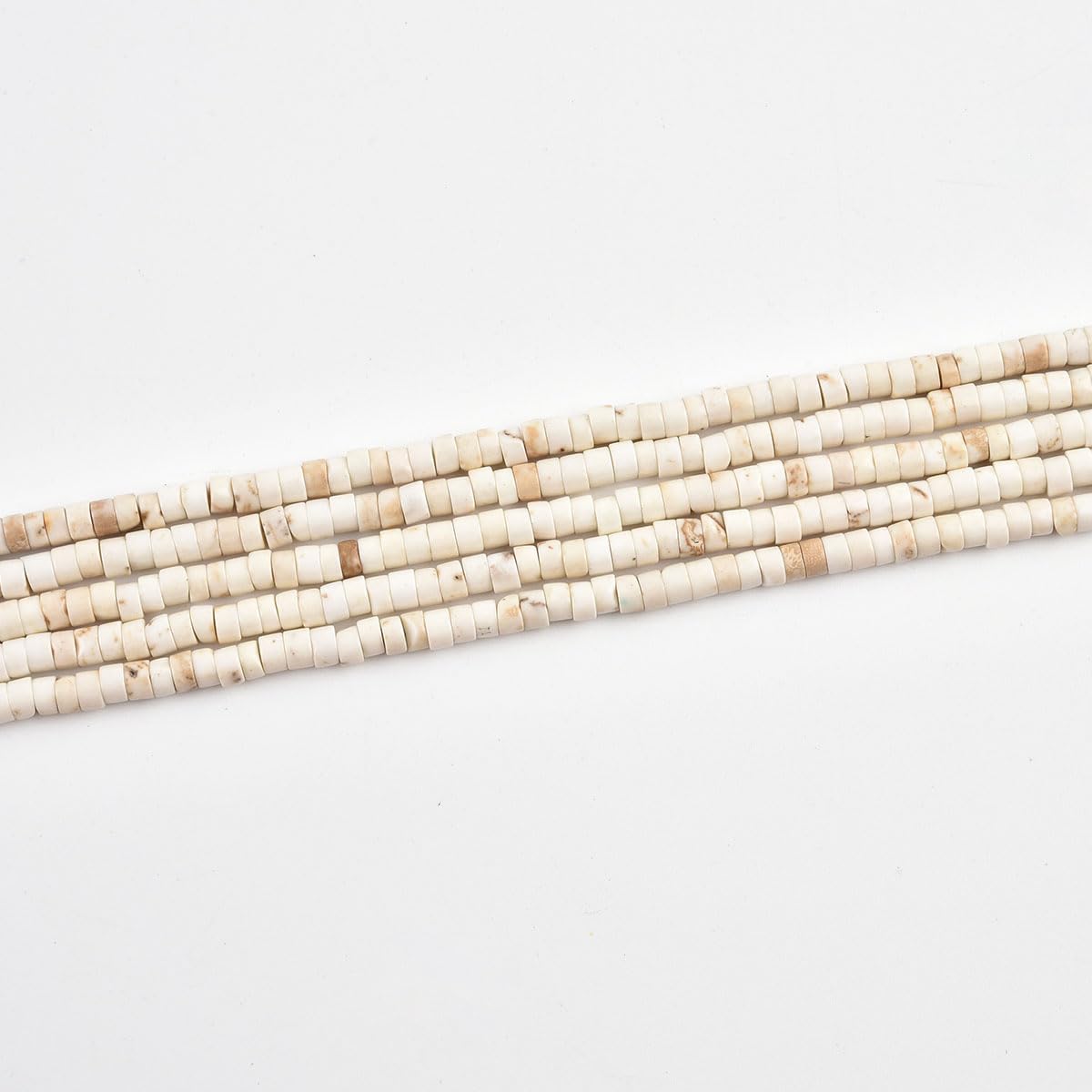 200pcs 3x2mm Natural White Turquoise Heishi Disc Rondelle Spacer Stone Semi Precious Gemstone Loose Beads for Jewelry Making 15 Inch - Image 2