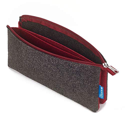ProFolio by Itoya, Midtown Pouch - 4 x 7 Inches , Charcoal / Maroon2