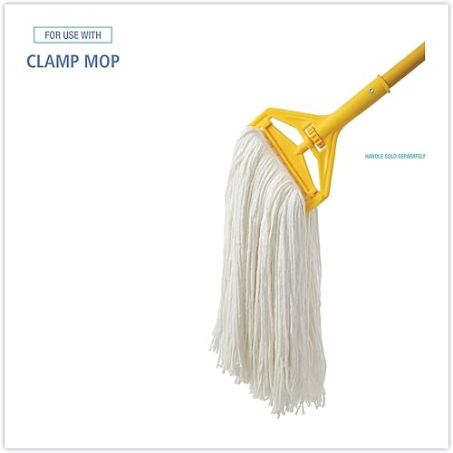 Miniatura 3 de Boardwalk BWK2032RCT No. 32 Rayón Corte Cabeza de Trapeador Mojado - Blanco (12Cartón)