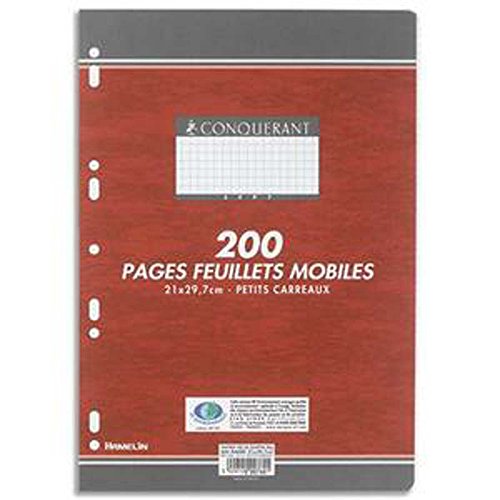 Lot de 10 Copies doubles perforées blanches, Format 21 x 29,7 cm, 200 pages, Quadrillé 5 x 5, 70g - Sous étuis -