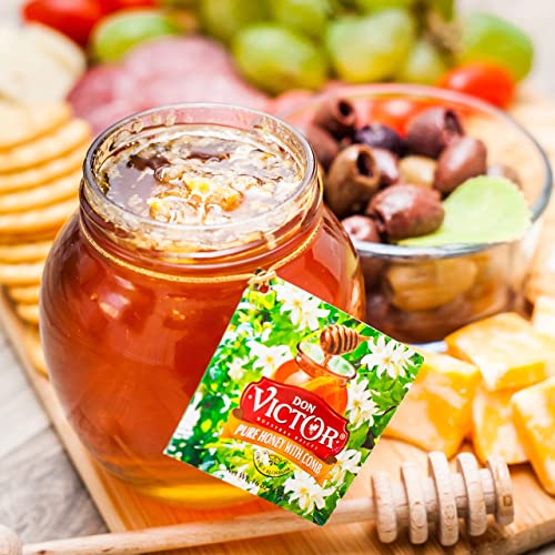 Miel pura Don Victor con panal, 8 oz frasco de vidrio miniatura 4