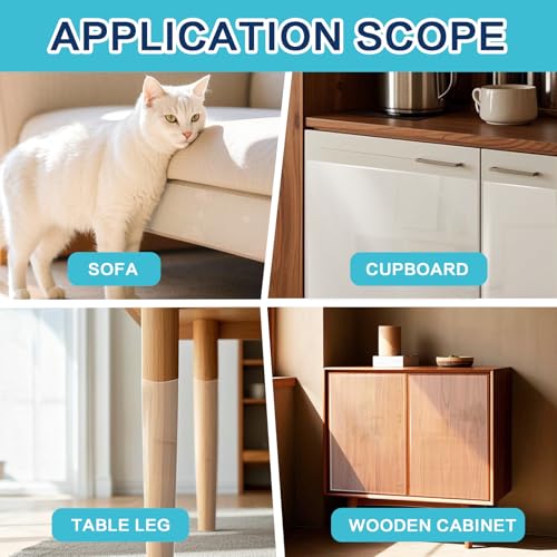 Protetor de móveis de vinil espesso antiarranhões para gatos, 405 x 30 cm, antiarranhões para móveis