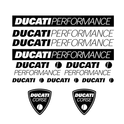 Lot de 11 autocollants en vinyle pour moto Performance Noir