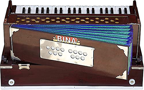 Harmonium BINA No. 17 Delux, In de VS, vouwen, speciaal dubbel riet, safri, Kirtan, 9 stops, palissander kleur… - Image 7