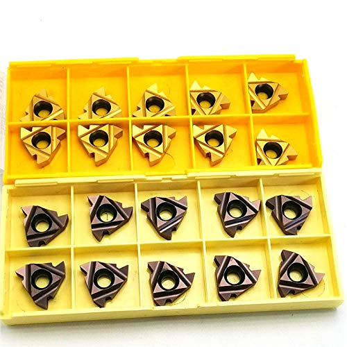 10 piezas de herramientas de roscado 11ER 11IR 22ER 22IR AG60 VP15TF US735, herramientas de torneado de rosca angular, herramienta de corte de inserto de carburo de tungsteno for torno CNC(22ER AG60 V