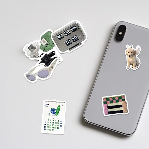 Miniatura 7 de ZJSXINDI Calcomanías estéticas impermeables para laptop, 57 piezas para botella de agua, laptop, computadora, patineta, parachoques, calcomanías