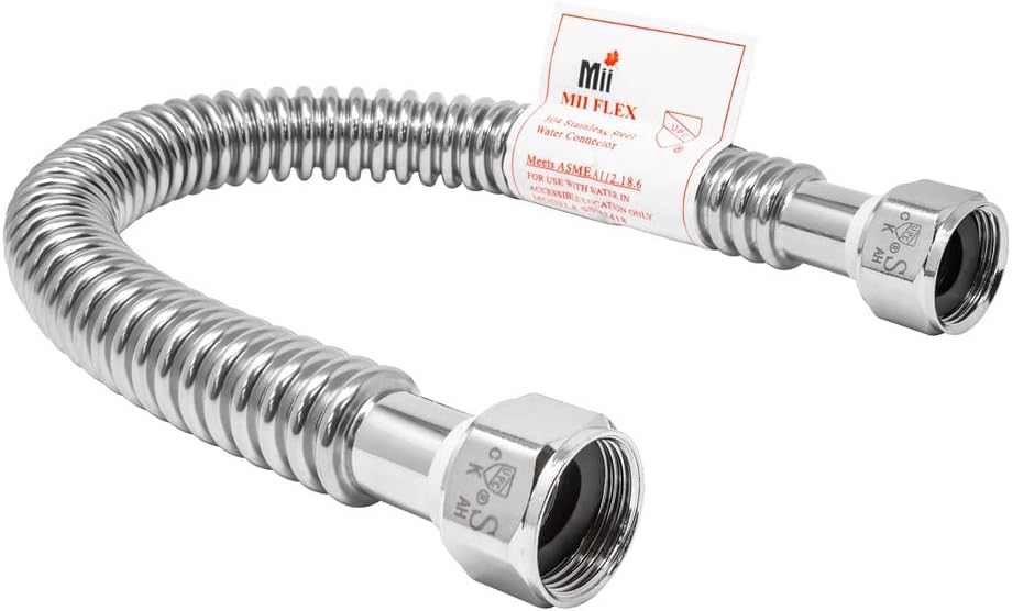 MIIFLEX 1 inch FIP x 1 inch FIP, 18 inch Length Stainless Steel