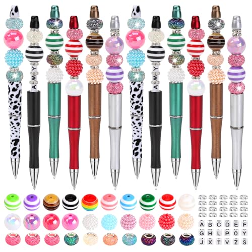 Zifengcer 192Pieces DIY Beaded Pens Kit - Beads beadable Supplies Bulk Diamond Art Pen,Beads for pens Making kit