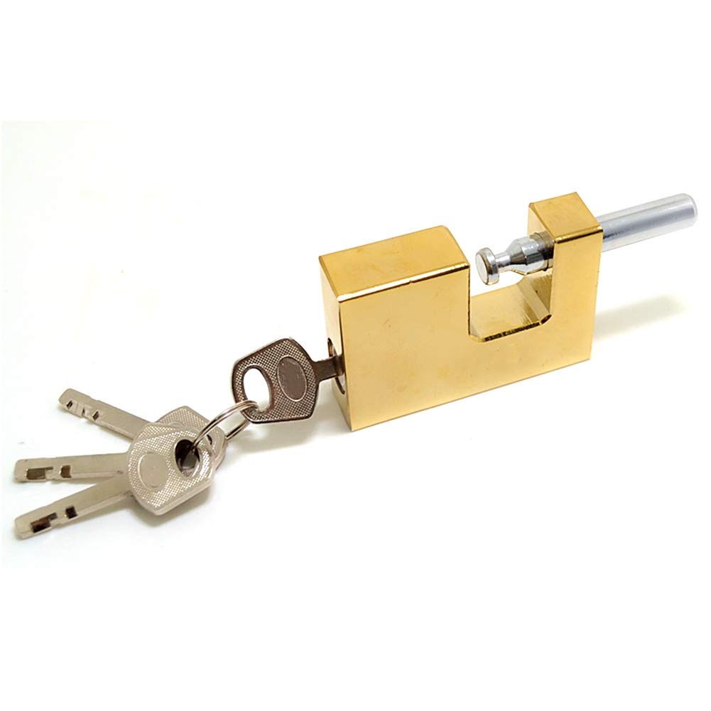Mnuvxzaewf Copper Alloy Steel Key Padlock With 4 Keys,Horizontal Unlocking,Width 70Mm