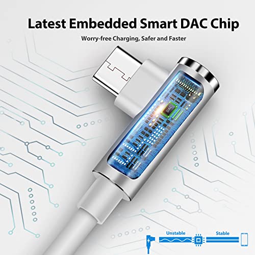 Image of 120W 6A USB Type C Cable 1.8M, 90 Degree L Shape USB C Fast Charging Cable for Xiaomi 14T 13T 12 11T Pro, Fast Charge Cable for Xiaomi 15 14 Ultra Pad 7, POCO F7 F6 X7 M6 Pro Redmi 14C Note 14 13