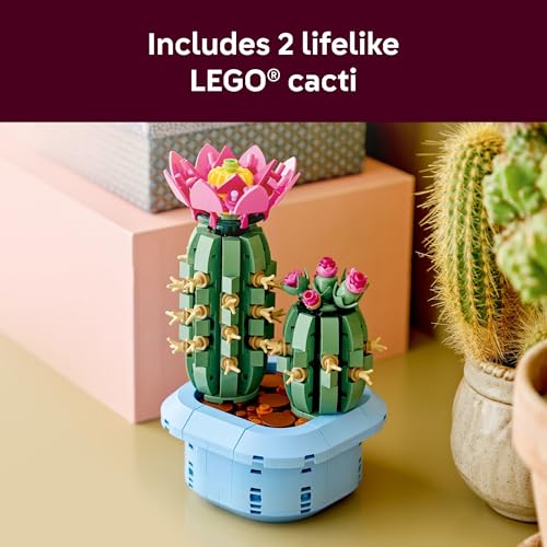 Image of LEGO Botanicals Flowering Cactus Building Toy - Crafting Kit for Girls & Boys, Ages 9+ - Gift for Birthdays - Cactus Room Decor for Display for Bedroom or Book Shelf - 11509