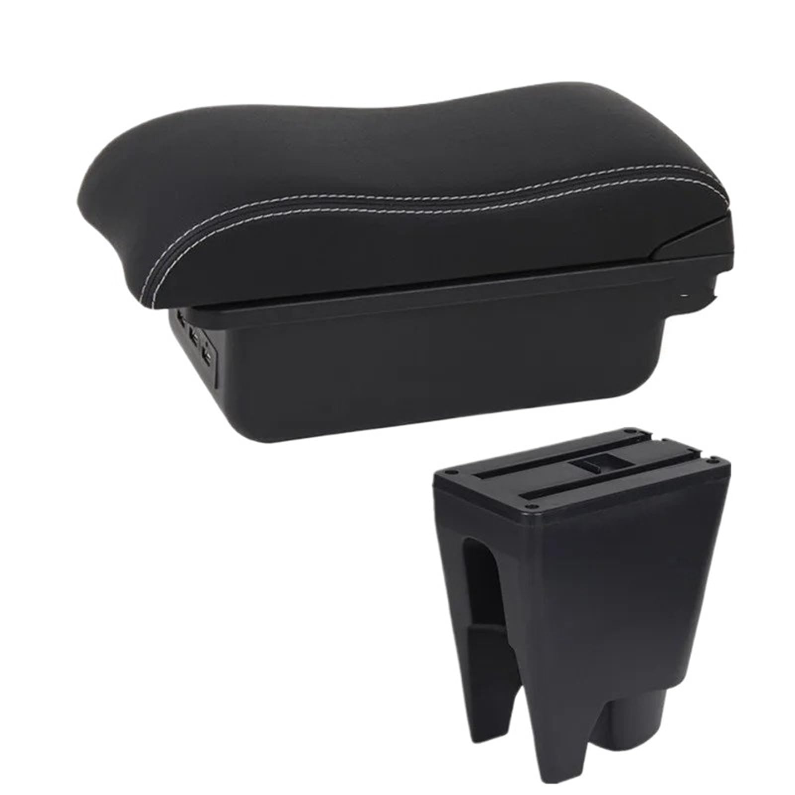 NOKRGQW Car Armrest Box For Peugeot 107 For Citroen C1 For Toyota Etios Aygo BJ Armrest Box Store Dedicated Retrofit Parts Car Accessories ﻿(B3 white line 3USB)