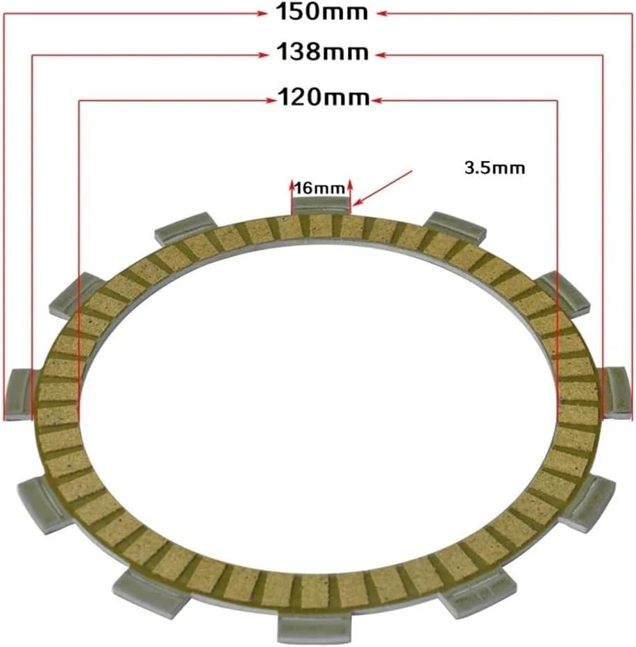 Clutch Friction Plate Kit Motocycle Fibrous Clutch Discs Plates Suit 6+1 Pcs for DR650R 1990 1991 DR650S 9093 DR650SE 9495 DR 650 DR650