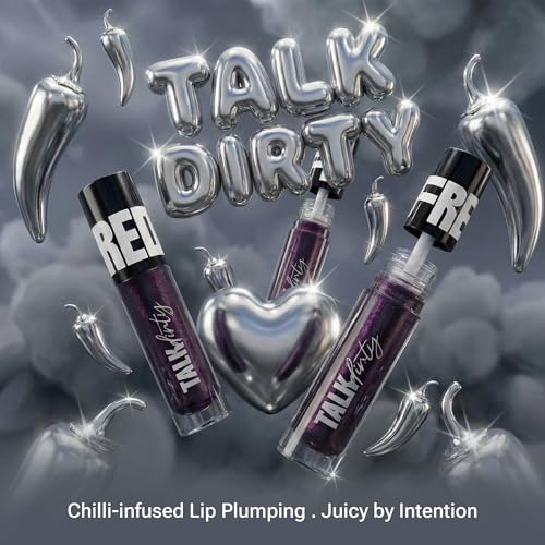 Image of FREED Talk Dirty Liar Lip Plumping Gloss (4g) | Bubblegum Shimmer Gloss with Chilli Plump | Hyaluronic Acid & Peptides | Medium Plumping, High Shine