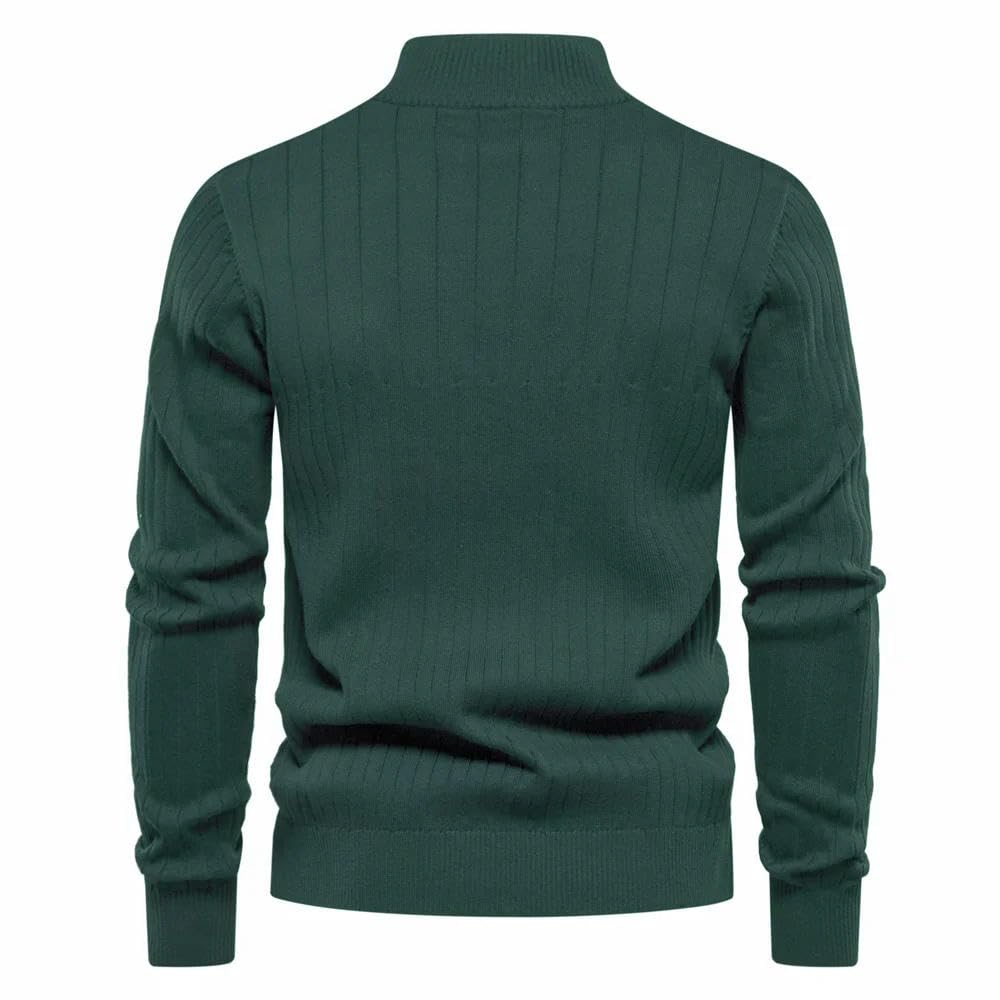 ZBDZSW Autunno Cerniera Pullover Maglioni per gli Uomini Caldo Inverno Collo Stand Cotone Maglione Lavorato A Maglia