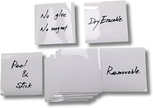 Miniatura 6 de Notas adhesivas de borrado en seco reutilizables, diseño de superficie de mármol, no magnéticas, sin pegamento, calcomanías para pizarra blanca para