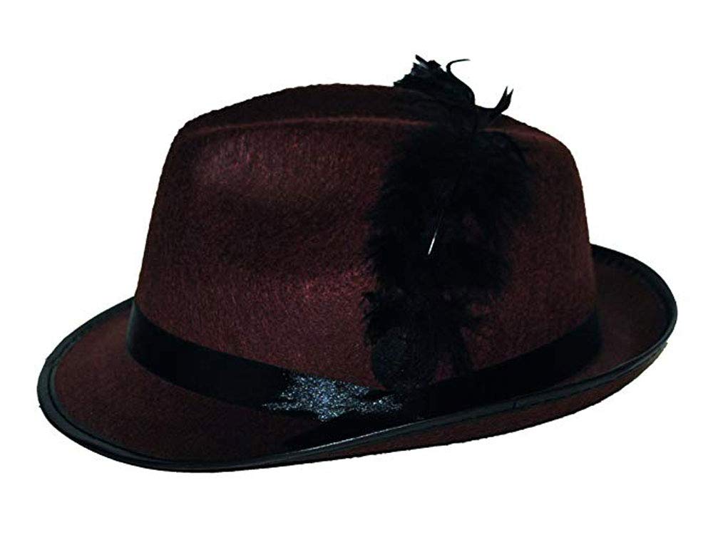 Funny FashionTyrolean Hat - Brown with Black Accent Ribbon and Quill (Child)