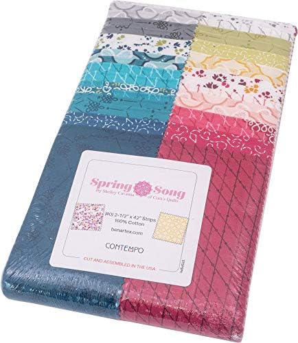 Shelley Cavanna Spring Song Strip-Pies 40 2.5-inch Strips Jelly Roll Benartex