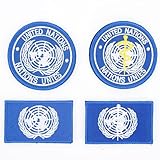 PatchNest 4 Pcs United Nations Patch, Morale Tactical Military Embroidered Patches for Jackets Backpacks Caps Hats DIY Decoration