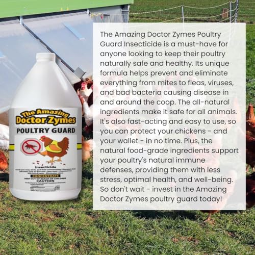 Image of Poultry Guard - Natural Chicken Mite & Lice Treatment - Organic Poultry Parasite Spray & Chicken Coop Cleaner - Safe, Non-Toxic Bug Control for Hens, Coops & Commercial Poultry Farms (5 Gallon)